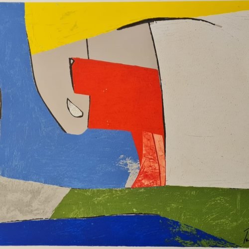 Tommaso Cascella, Uno sguardo circolare, serigrafia polimaterica, cm 80x140